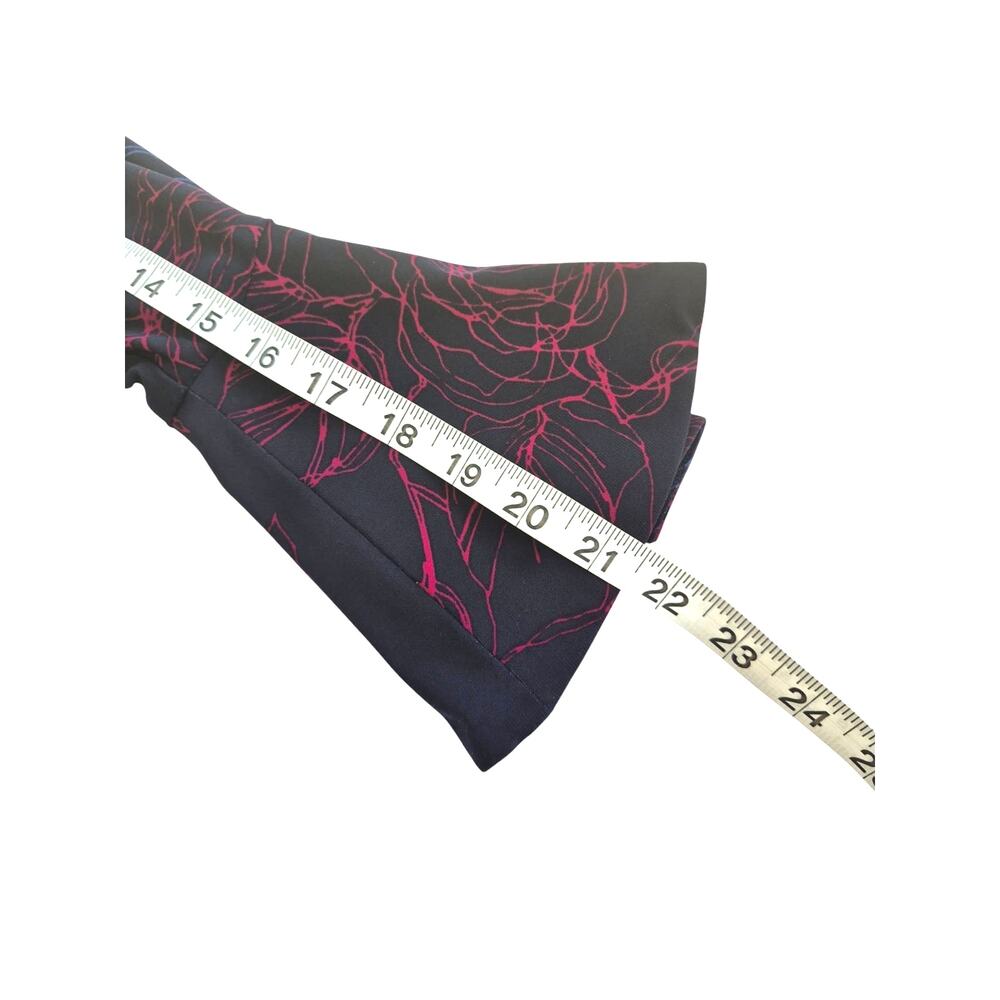 Lauren Ralph Lauren Dress Sz 12 Faux Wrap Navy Print Jersey Office Siren Event - Picture 8 of 9